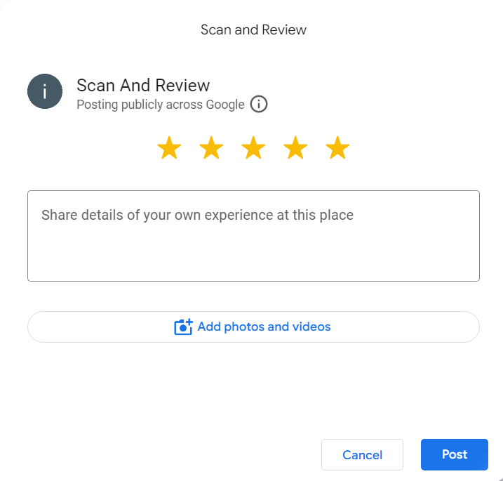 Google Review Page